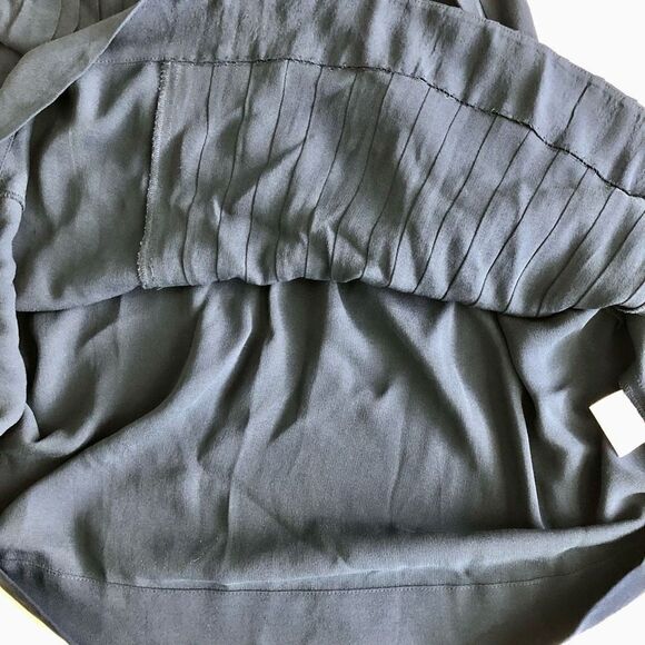 Vintage Eileen Fisher Navy Pleated Silk Midi Tank Dress - Picture 10 of 11
